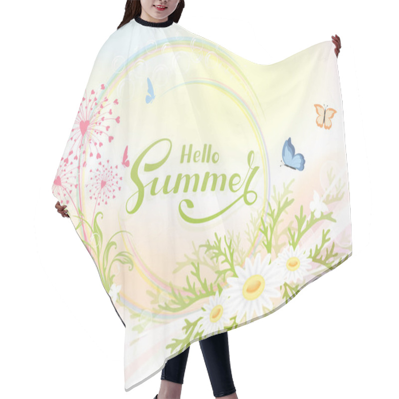 Personality  Abstract Summer Background With Flowers Hair Cutting Cape