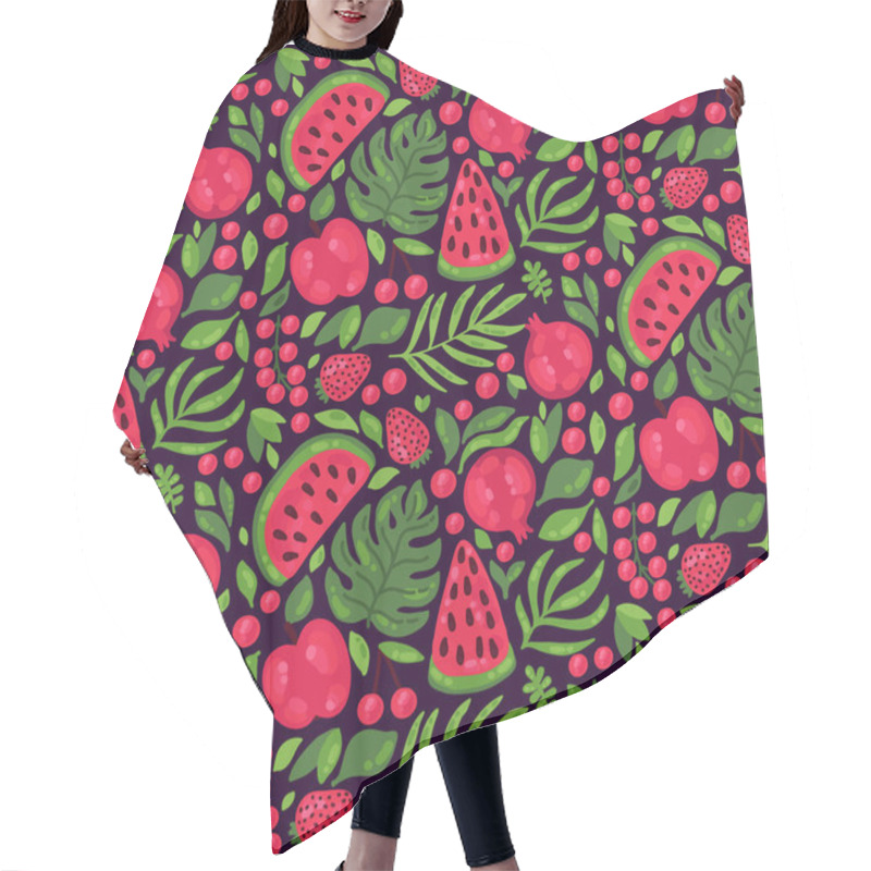 Personality  Exotic Fresh Red Fruits Pattern Hair Cutting Cape