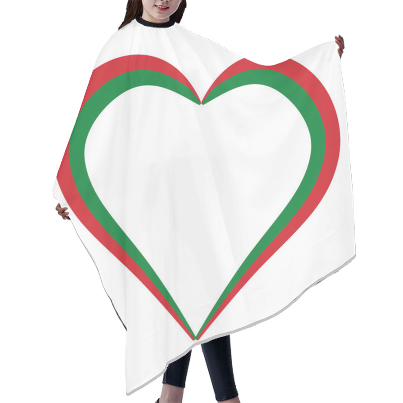 Personality  Heart Shape Flag Belarus, Vector I Love Belarus, Outline Calligraphy Heart Color Flag Hair Cutting Cape