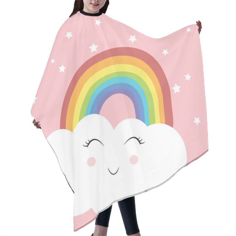 Personality  Star Cloud Rainbow Nursery Pattern Poster  Texture Hair Cutting Cape