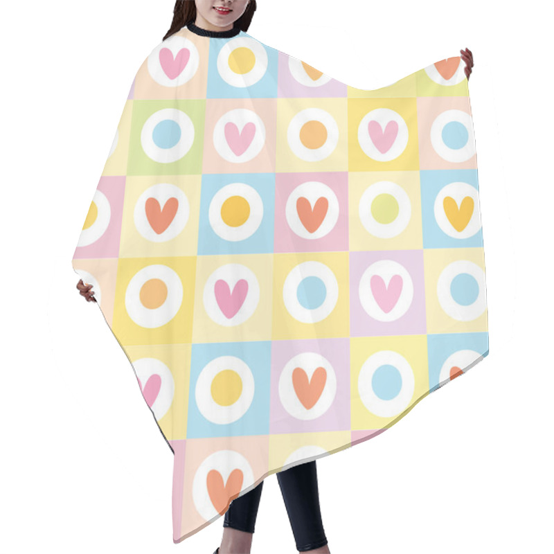 Personality  Romantic Background For Valentines Day With Love Heart Flowers Leaves Hexagons Circles Polka Dots Hair Cutting Cape