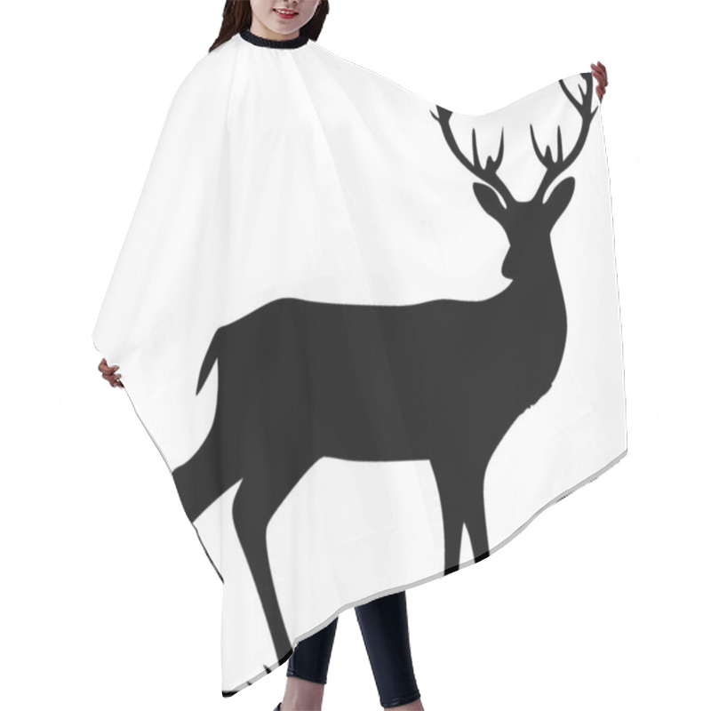 Personality  Deer - Black And White Isolated Icon - Vector Illustration Hair Cutting Cape