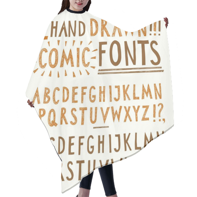 Personality  Hand Drawn Vector Fonts Set Hair Cutting Cape