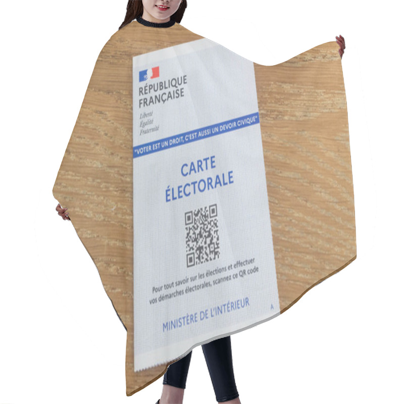 Personality  Primelin - France, April 06, 2022 : Electoral Card To Vote For All French Election Hair Cutting Cape