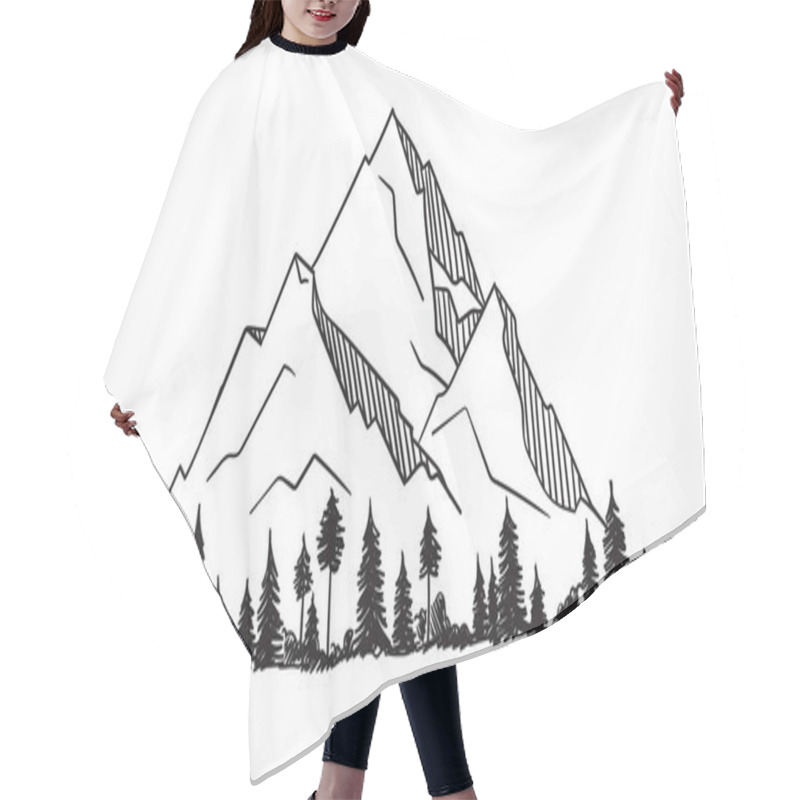 Personality  Vector Mountain With Texture Hair Cutting Cape