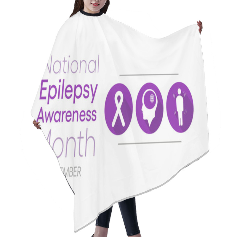 Personality  Vector Illustration On The Theme Of National Epilepsy Awareness Month Observed Each Year During November. Hair Cutting Cape