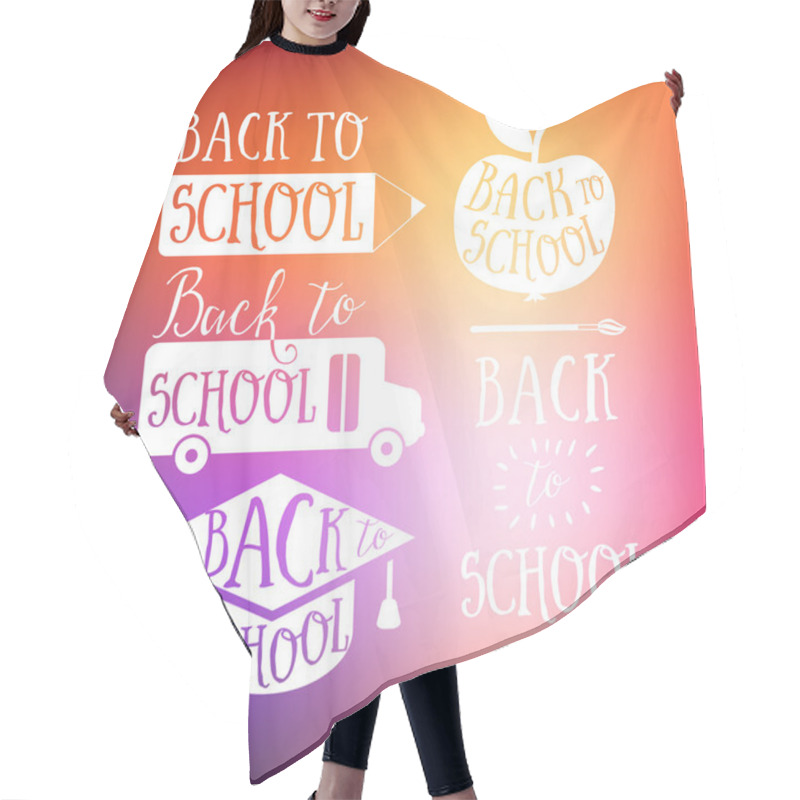 Personality  Back To School Lettering Signs Hair Cutting Cape