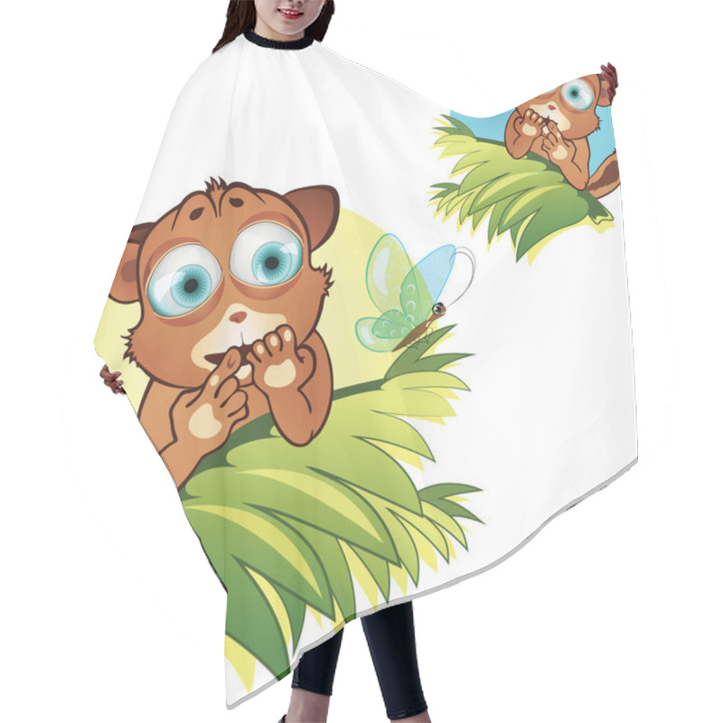 Personality  Vector Cartoon Little Animals Set 2. Hair Cutting Cape