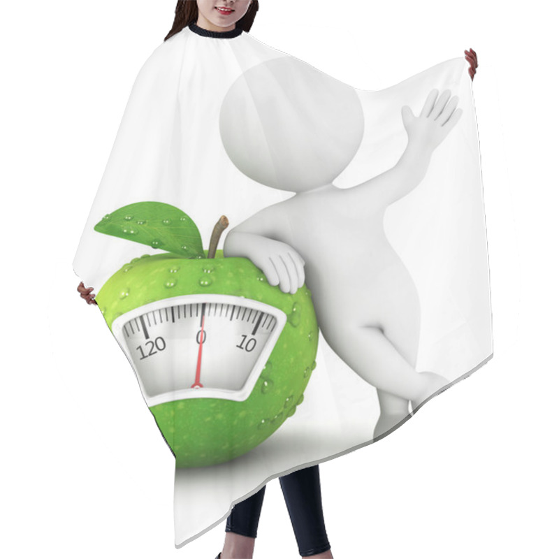 Personality  3d White People Apple Scale Concept Hair Cutting Cape