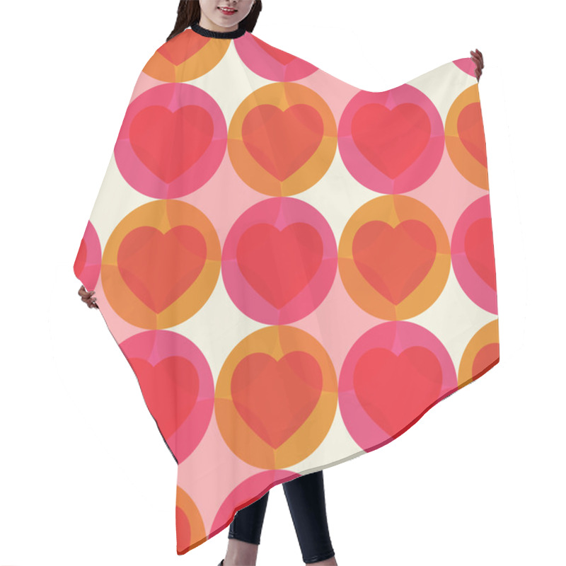 Personality  Vector Seamless Pattern With Hearts. Hair Cutting Cape