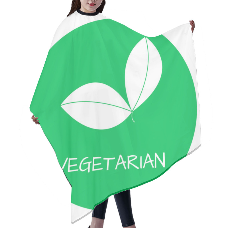 Personality  Vegetatian Label. Food Intolerance Symbols. Vector Illustration Hair Cutting Cape