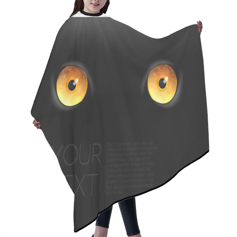 Personality  Animal Eyes, Black Background. Hair Cutting Cape