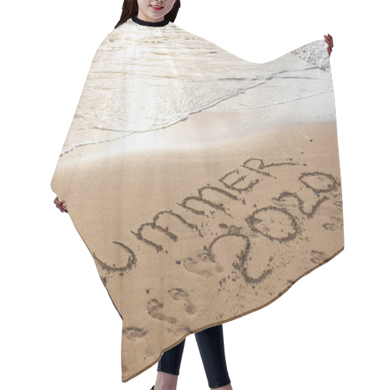 Personality  Beach With Summer 2020 Lettering On Sand Near Sea  Hair Cutting Cape