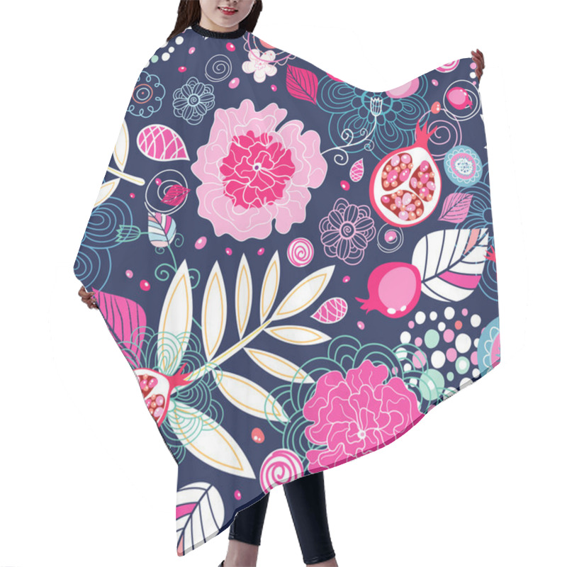 Personality  Pink Floral Design Hair Cutting Cape