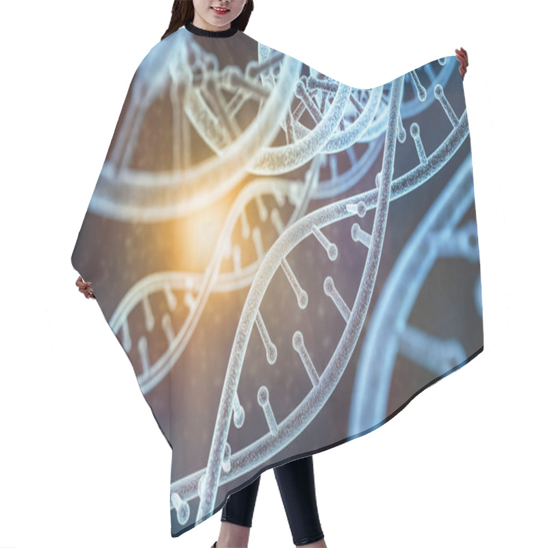 Personality  Model Of Human DNA (3d-model) At Abstract Dark With Light Background. 3d Rendering Hair Cutting Cape