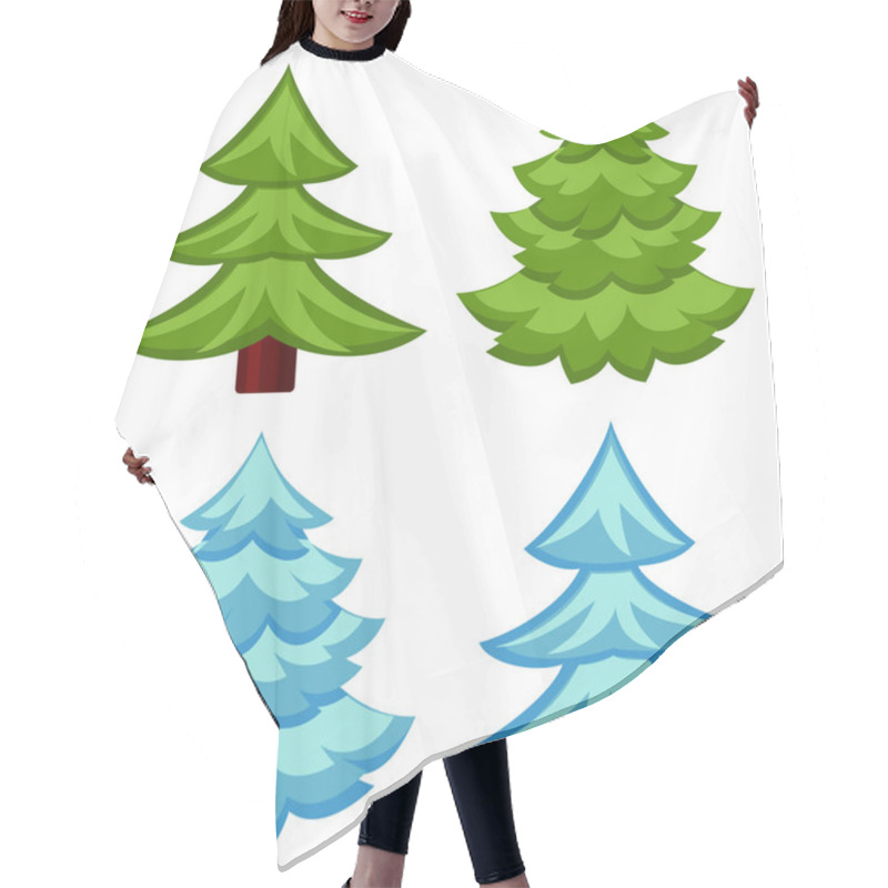 Personality  Evergreen Tree Seasonal Change 4 Element Set Hair Cutting Cape