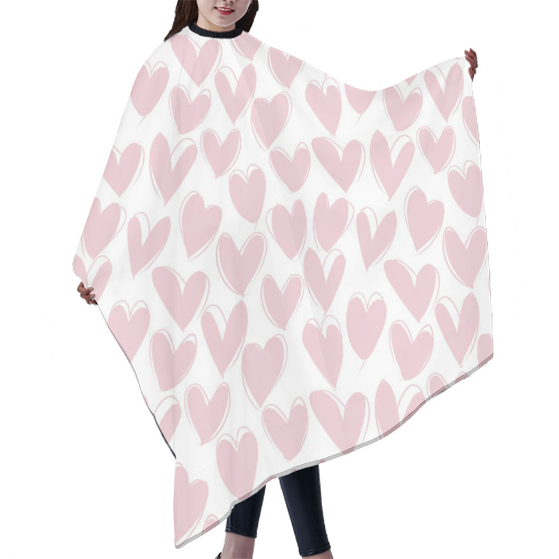 Personality  Heart Shape Brush Strokes Seamless Pattern Hair Cutting Cape