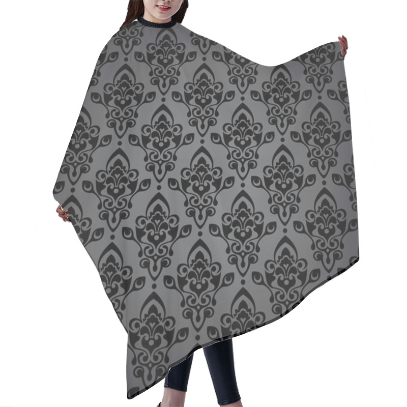 Personality  Seamless Black Luxury Pattern Hair Cutting Cape