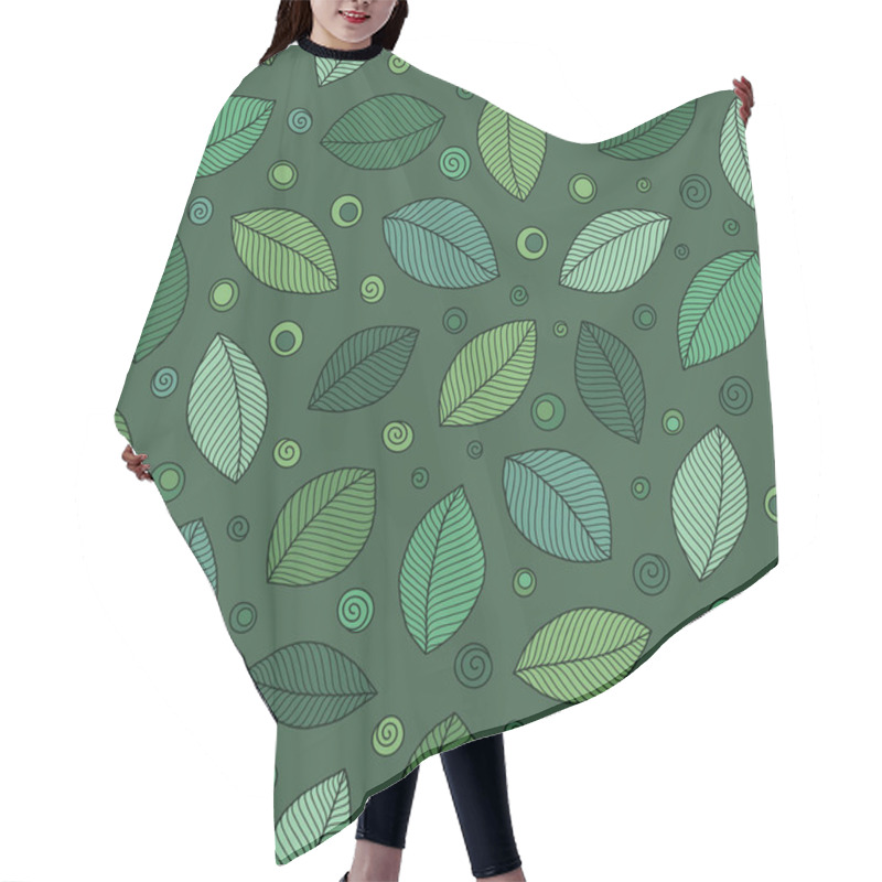 Personality  Beautiful Spring Leaves Seamless Pattern Hair Cutting Cape