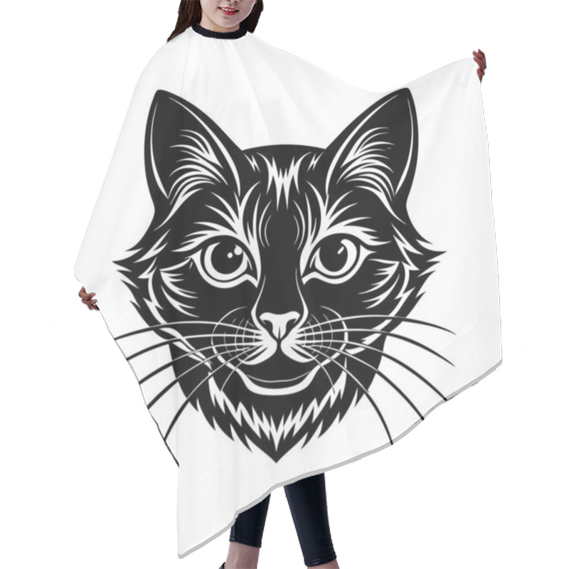 Personality  Cat Head Vector Illustration Featuring A Cute And Stylized Design Of A Cat's Face, Perfect For Pet-related Projects, Animal-themed Graphics, And Playful Decor Hair Cutting Cape