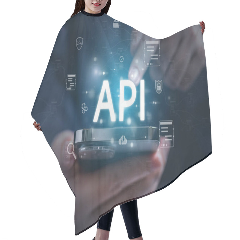 Personality  API, Application Programming Interface, Technology And Software Development Tool, API Technology Integration, Internet And Networking Concept Hair Cutting Cape