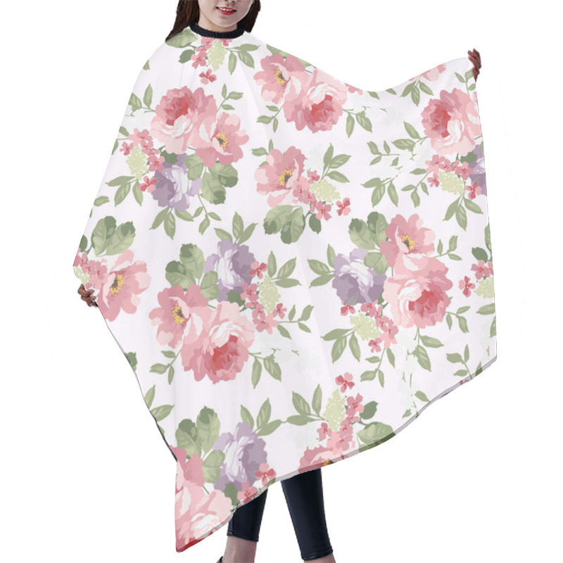 Personality  Beautiful Floral Seamless Pattern Hair Cutting Cape