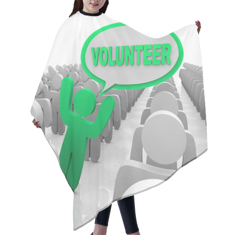 Personality  Volunteer Speech Bubble Person In Helper Crowd Hair Cutting Cape