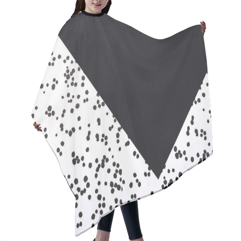 Personality  Top View Of Black And White Abstract Composition With Ink Blots For Background Hair Cutting Cape