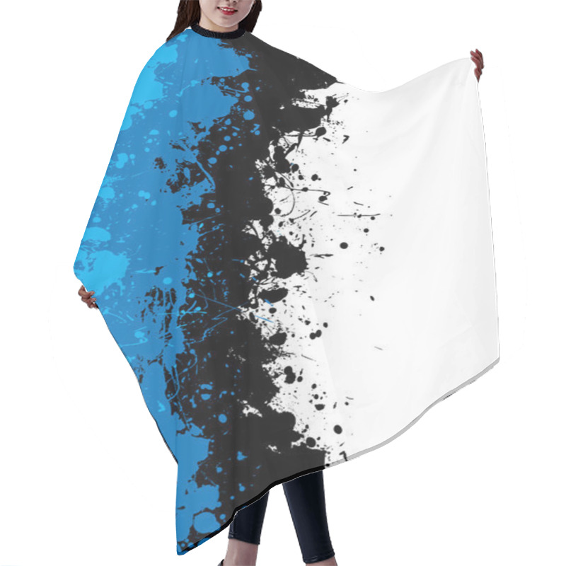 Personality  Grunge Blue Splat Hair Cutting Cape