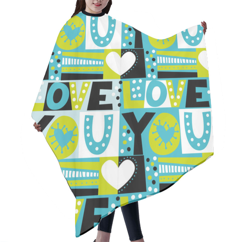 Personality  Abstract Geometric Love Pattern Hair Cutting Cape