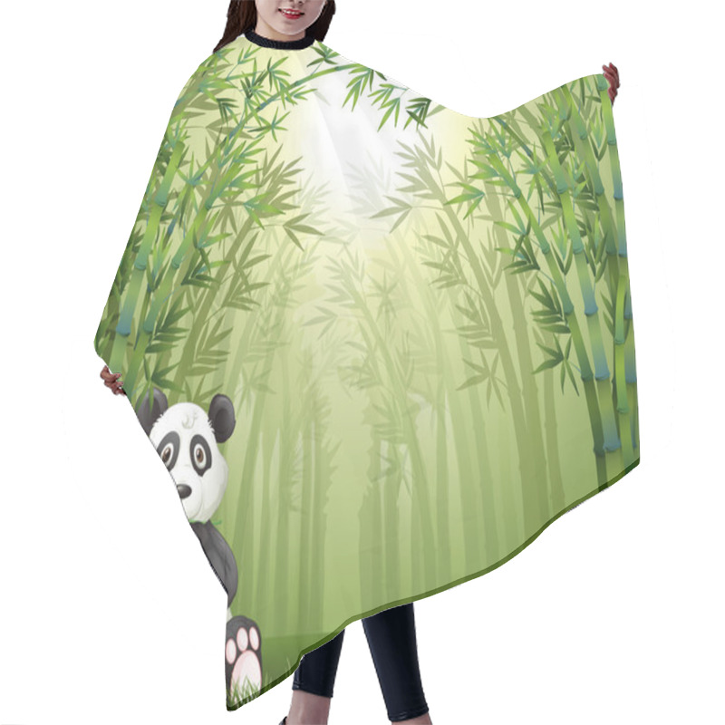 Personality  A Panda Bear And Bamboo Forest Hair Cutting Cape