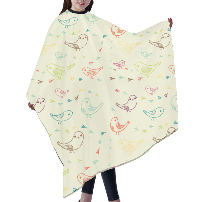 Personality  Birds Seamless Pattern Hair Cutting Cape