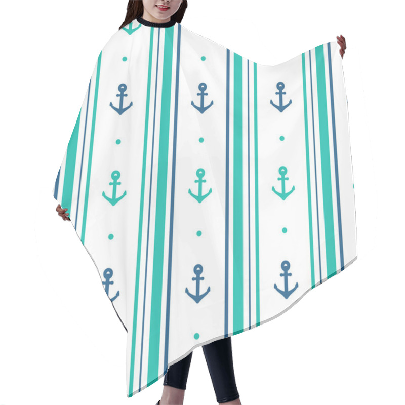 Personality  Nautical Seamless Pattern. Hair Cutting Cape