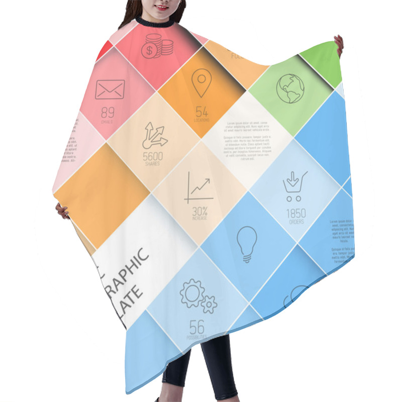 Personality  Mosaic Infographic Hair Cutting Cape