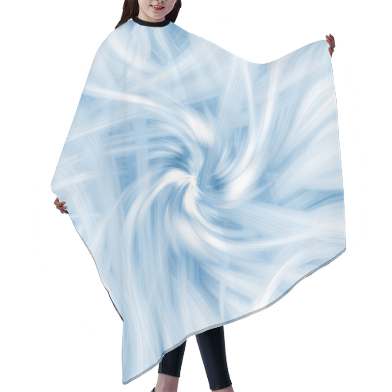 Personality  White Swirl Background Blue Abstract Pattern Texture Hair Cutting Cape