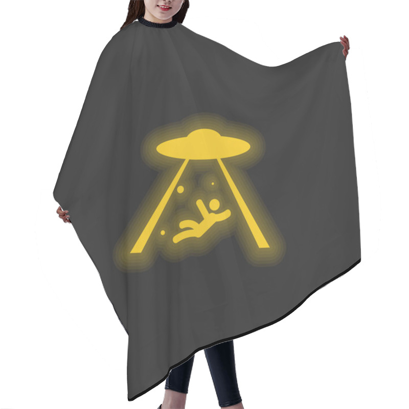 Personality  Abduction Yellow Glowing Neon Icon Hair Cutting Cape