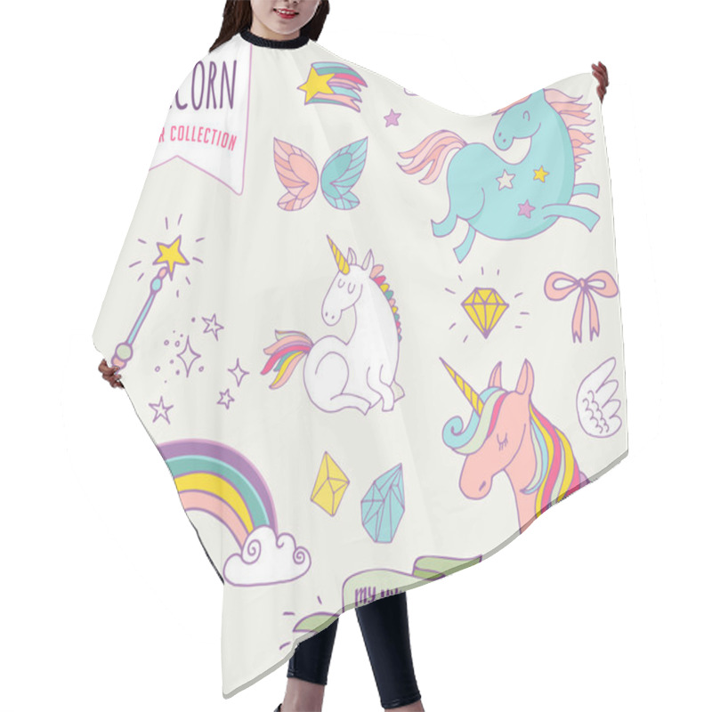 Personality  Cute Magic Collection With Unicon, Rainbow, Fairy Wings Hair Cutting Cape