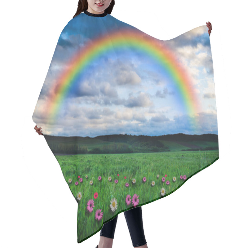 Personality  Beautiful Rainbow Background Hair Cutting Cape