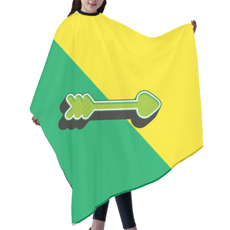 Personality  Arrow Green And Yellow Modern 3d Vector Icon Logo Hair Cutting Cape