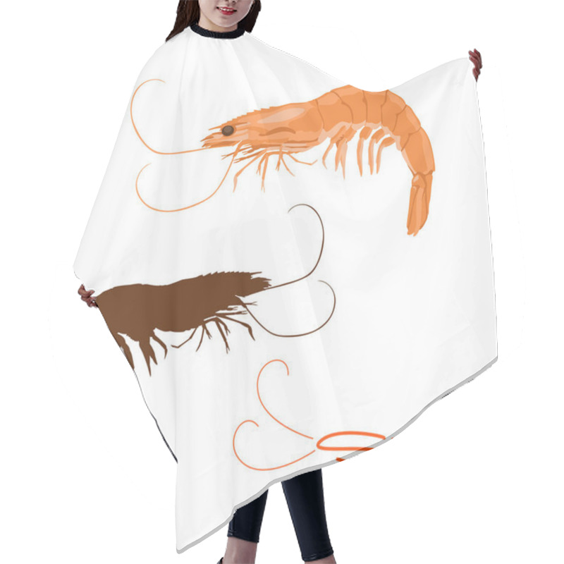 Personality  Shrimp  Vector Illustration Flat Style Logo Profile  Hair Cutting Cape