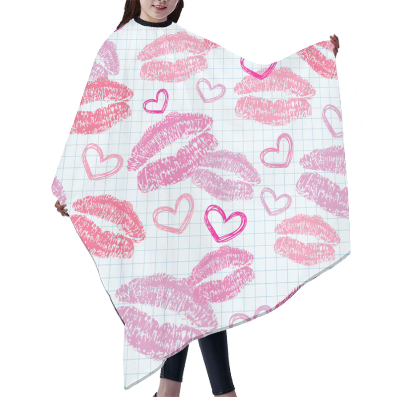 Personality  Pattern With Kisses Hair Cutting Cape