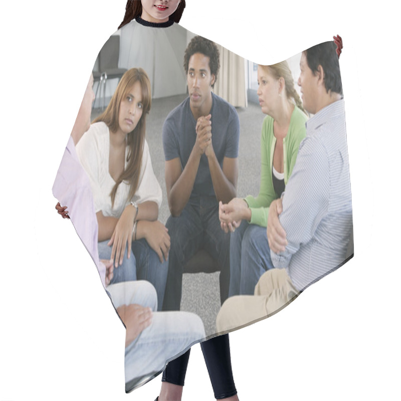 Personality  Meeting Of Support Group Hair Cutting Cape