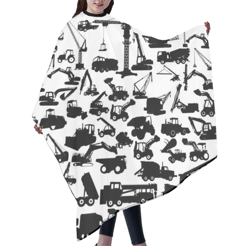 Personality  Construction Machine Hair Cutting Cape