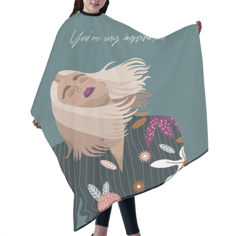 Personality  Cute Poster About Inspiration And Spring With A Girl Hair Cutting Cape