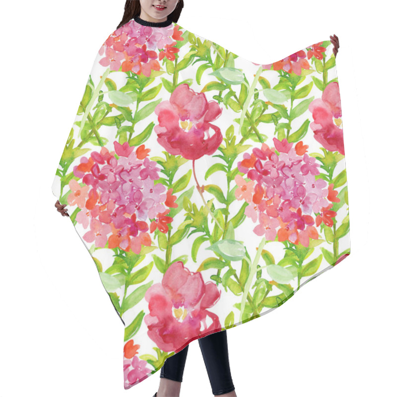 Personality  Pattern With Decorative Summer Flowers Hair Cutting Cape