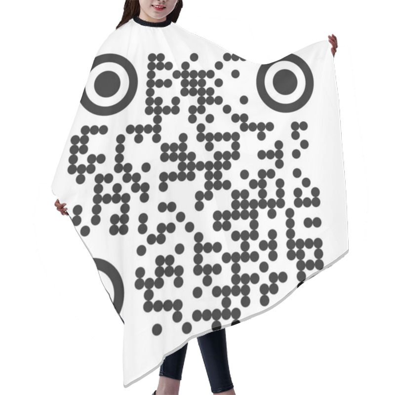 Personality  QR Code Ready To Use Isolated On White Background Hair Cutting Cape