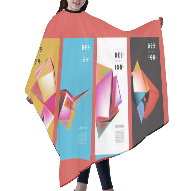 Personality  Trendy Geometric Elements Memphis Greeting Cards Design. Retro Style Texture, Pattern And Elements. Retro Abstract Pattern Poster And Cover Design Template For Summer Holiday Season. Hair Cutting Cape