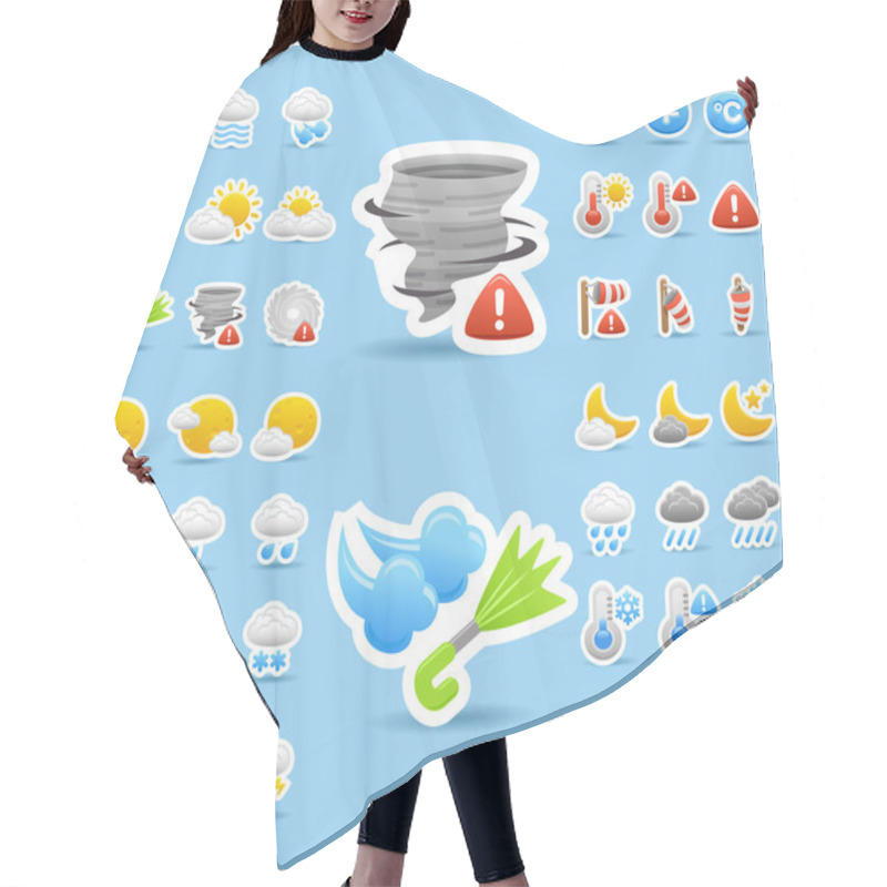 Personality  Weather Icons Set Hair Cutting Cape