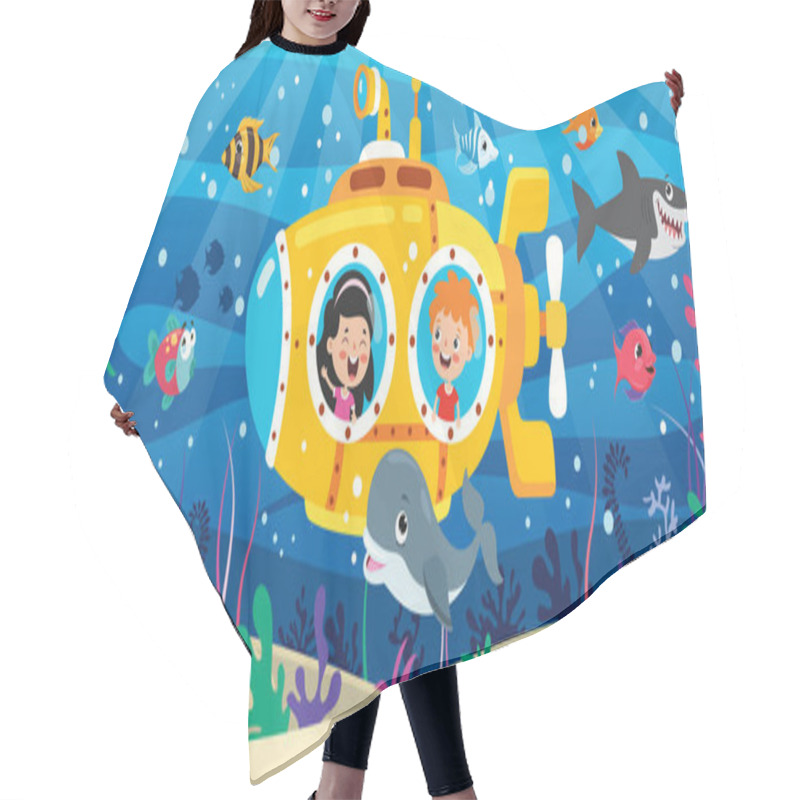 Personality  Cartoon Submarine Under The Sea Hair Cutting Cape