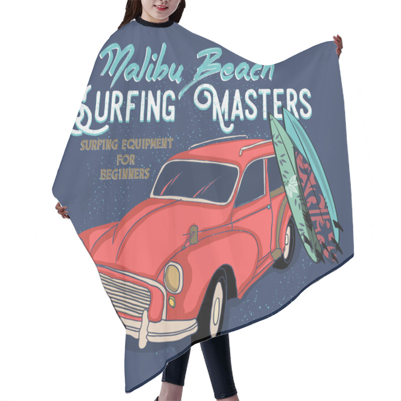 Personality  Surfing Artwork With A Hippie  Hair Cutting Cape